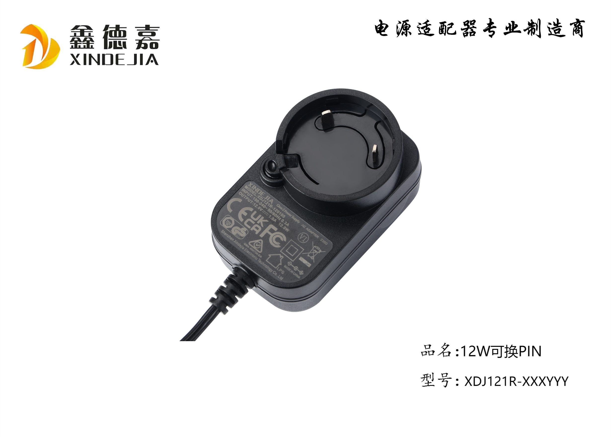 12W-Replaceable AC plug